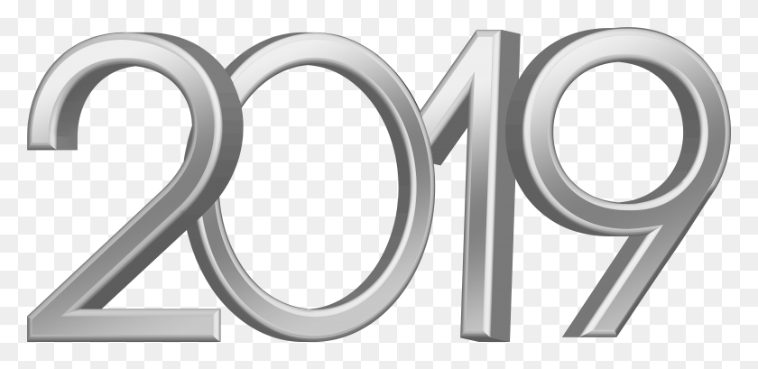 7925x3551 Free 2019 Silver Happy New Year 2019 In Silver, Text, Symbol, Sink Faucet HD PNG Download