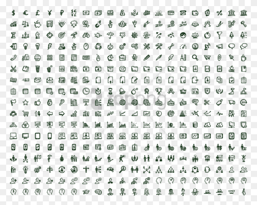 850x667 Free 340 Hand Drawn Vector Office Amp Business Icons Japanese Word Search, Text, Pattern, Alphabet HD PNG Download