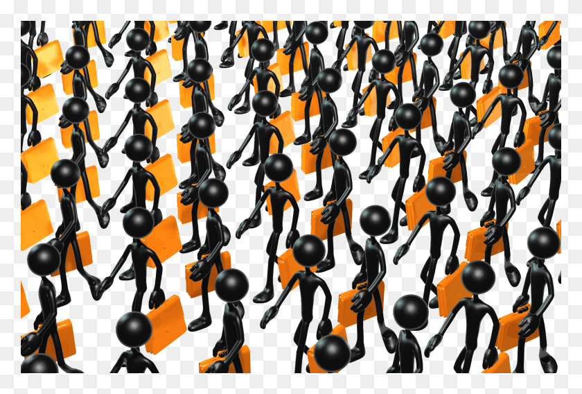 2300x1500 Free 3d Business Men Marching Concept Large Number Of Firms, Text, Crowd, Urban HD PNG Download