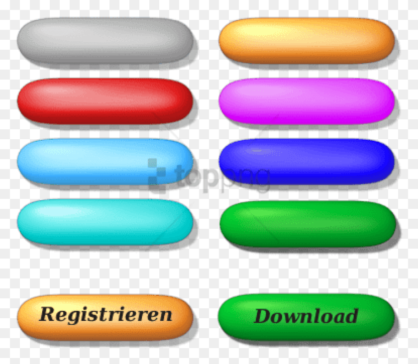 850x733 Free 3d Web Button Image With Transparent Background 3d Button, Medication, Pill, Mobile Phone HD PNG Download