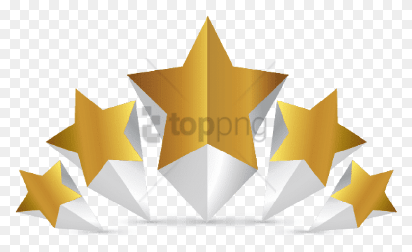 821x478 Free 5 Gold Star Image With Transparent Gold 5 Stars Transparent Background, Star Symbol, Symbol, Paper HD PNG Download