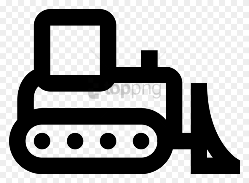 850x608 Free 50 Px Bulldozer Icon Black, Electronics, Text, Monitor HD PNG Download
