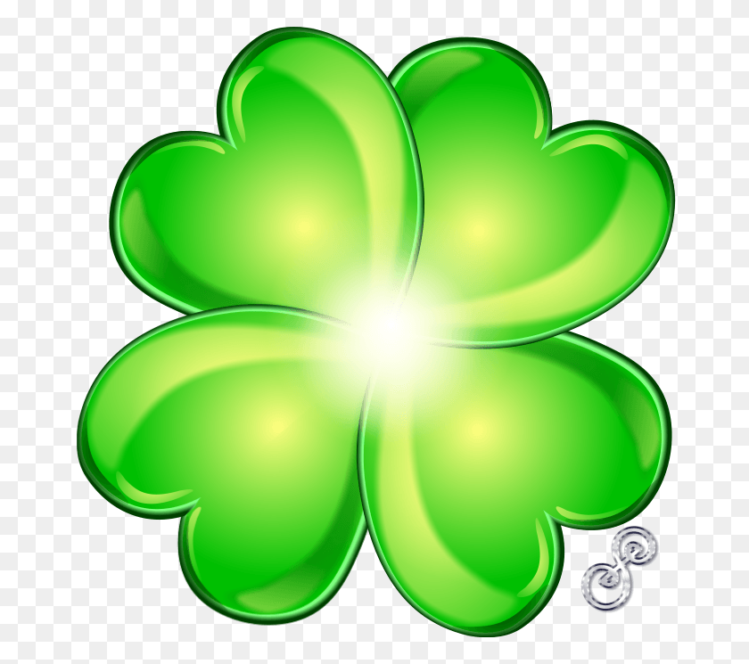 676x685 Free A Picture Of Four Leaf Clover, Green, Light, Ornament HD PNG Download