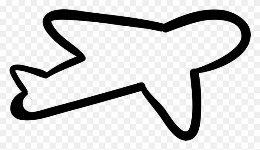 850x463 Free Airplane Outline Images Background Plane Icon Hand Drawn, Bow, Clothing, Apparel HD PNG Download