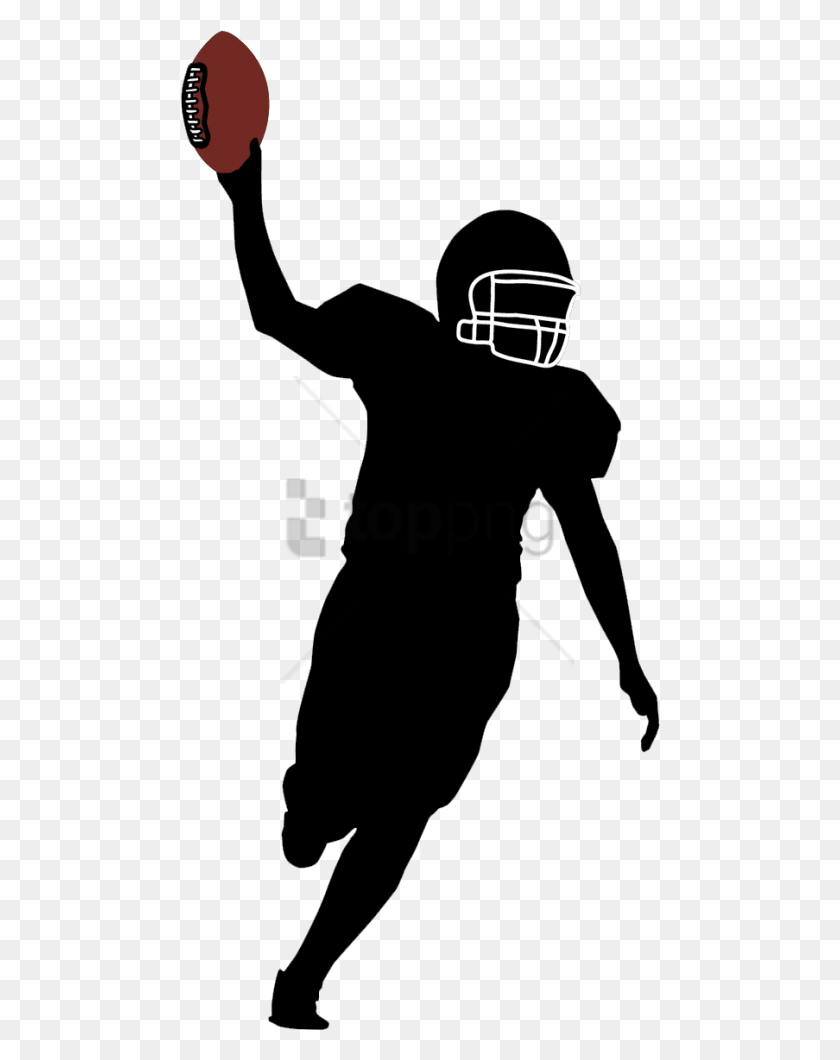 480x1000 Free American Football Player Silhouette American Football Silhouette, Person, Human, People HD PNG Download