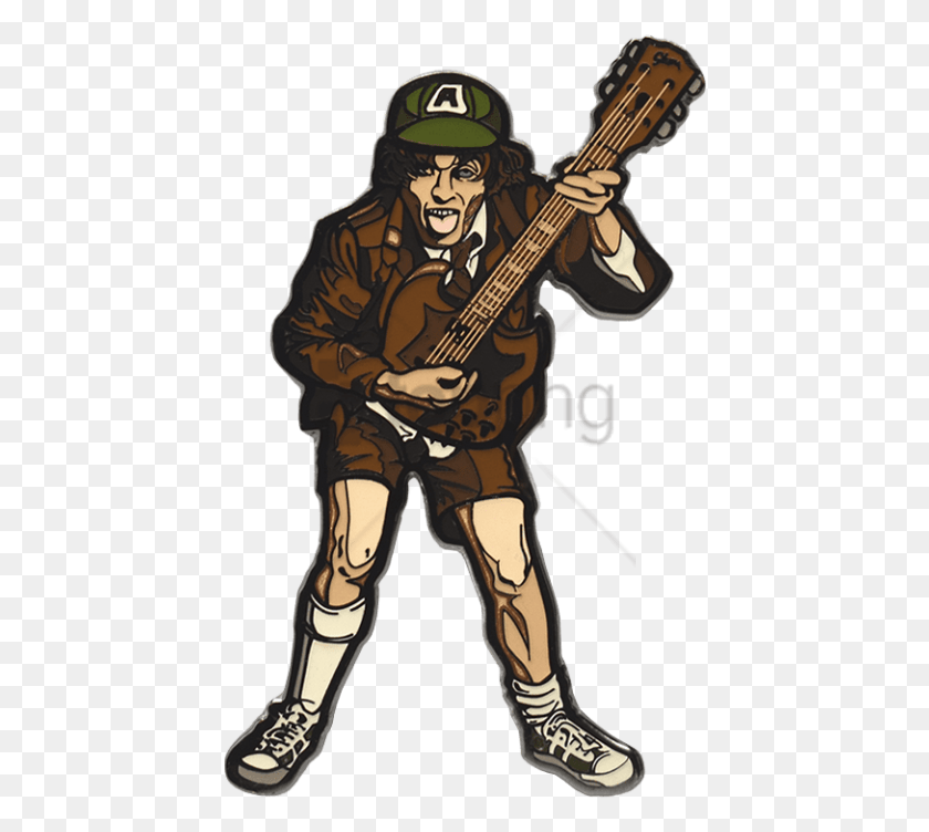 438x692 Free Angus Young Image With Transparent Background Angus Young High Voltage, Guitar, Leisure Activities, Musical Instrument HD PNG Download