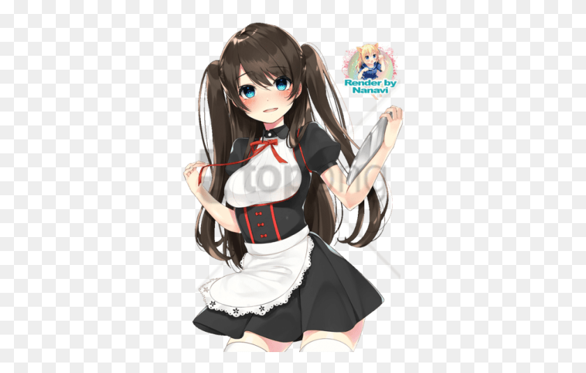 318x475 Free Anime Maid Image With Transparent Background Anime Girl Render Maid, Manga, Comics, Book HD PNG Download