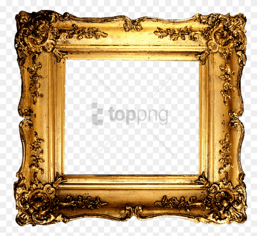 839x765 Бесплатное Изображение Антикварной Золотой Рамы С Прозрачной Квадратной Антикварной Картинной Рамкой, Зеркало, Золото, Бронза, Hd Png Скачать