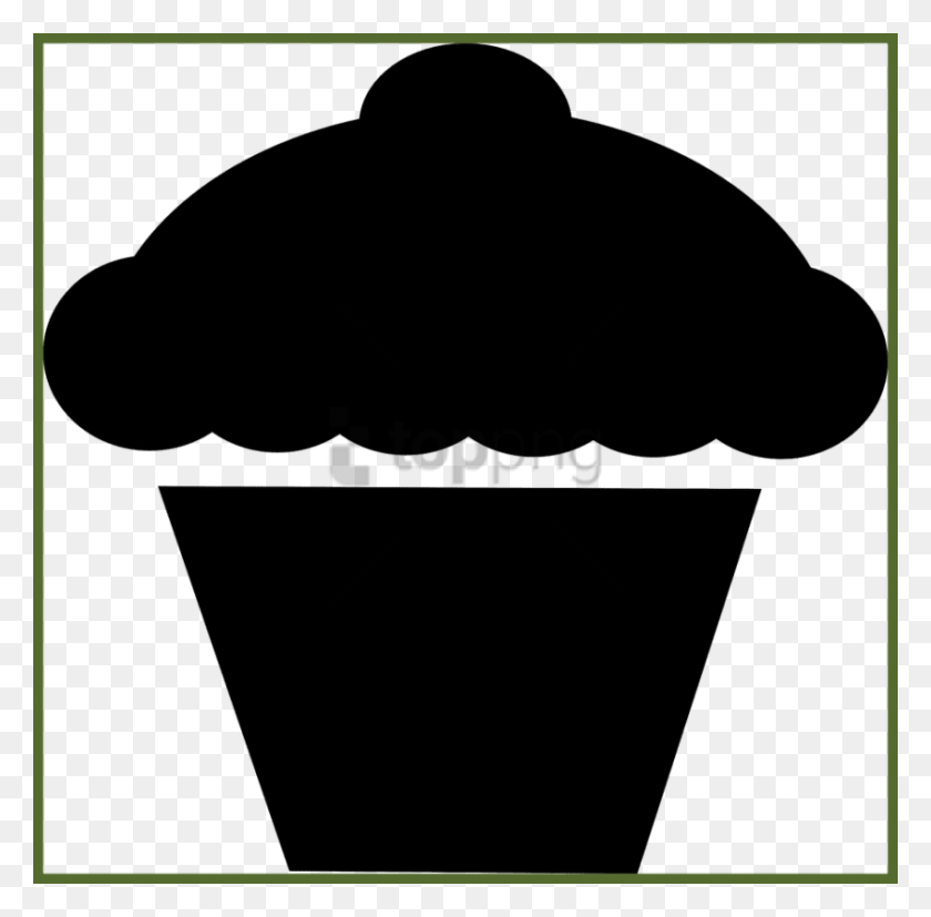 850x836 Free Appealing Vacation Cup Cake Food Dessert Bir Cupcake Icon Black, Stencil HD PNG Download