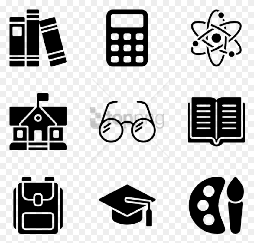 850x812 Free Back To School 30 Icons Iconos Back To School, Stencil, Electronics, Calculator HD PNG Download