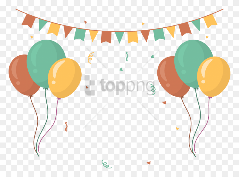 850x612 Free Balloon Banner Image With Transparent Tarjeta De Vintage, Ball, Text, Graphics HD PNG Download