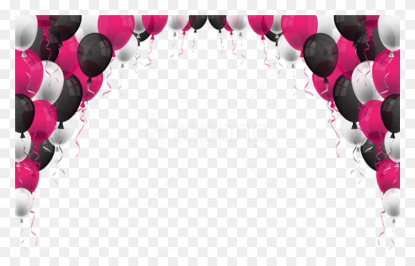 851x522 Free Balloons Decoration Images Background Red White And Black Balloons, Lighting, Text, Crowd HD PNG Download