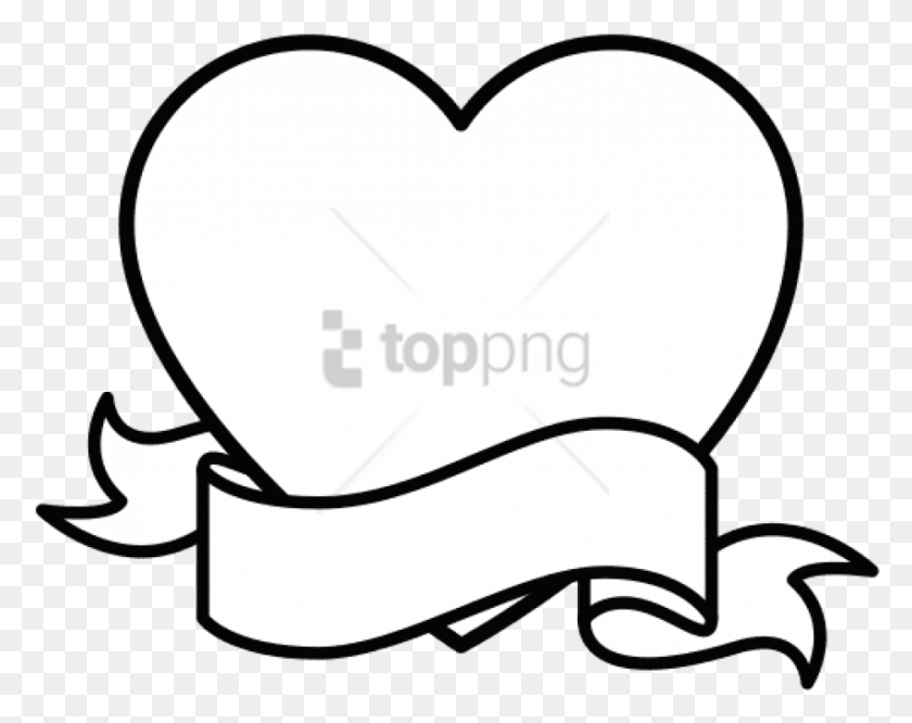 850x661 Free Banner Black And White Banners Drawing Heart, Clothing, Apparel, Baseball Cap HD PNG Download