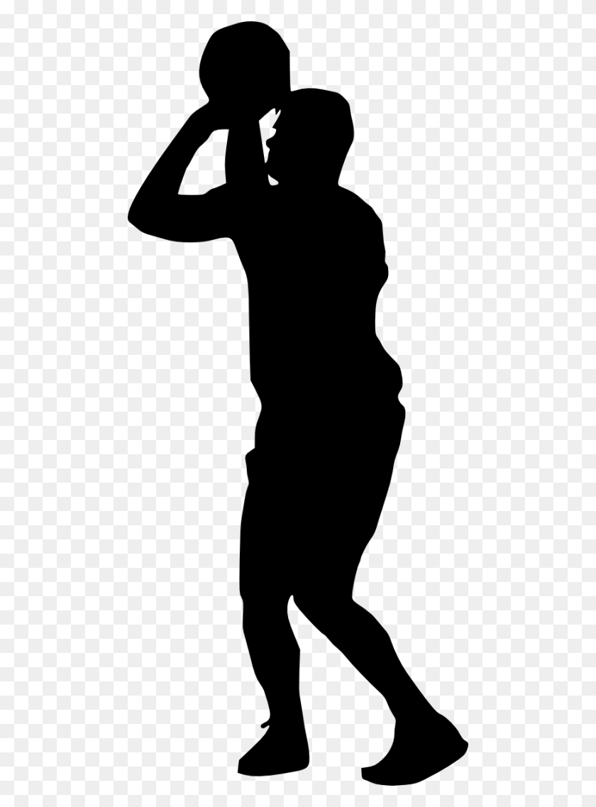 480x1077 Free Basketball Player Silhouette Images Transparent Basketball Player Silhouette Clipart, Person, Human HD PNG Download