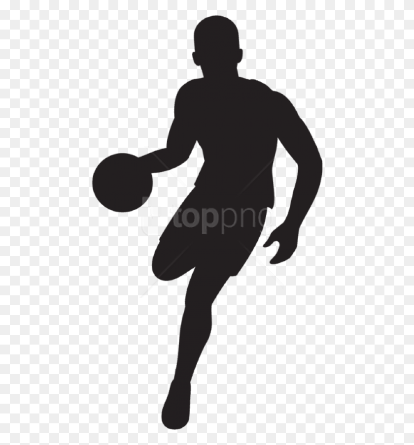 470x844 Free Basketball Player Silhouette Images Transparent Silhouette Basketball Player Clipart, Person, Human HD PNG Download