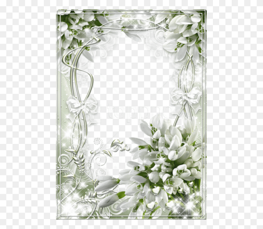 481x672 Free Beautiful White Soft Transparent Frame With Wedding Frames Transparent Background, Graphics, Floral Design HD PNG Download