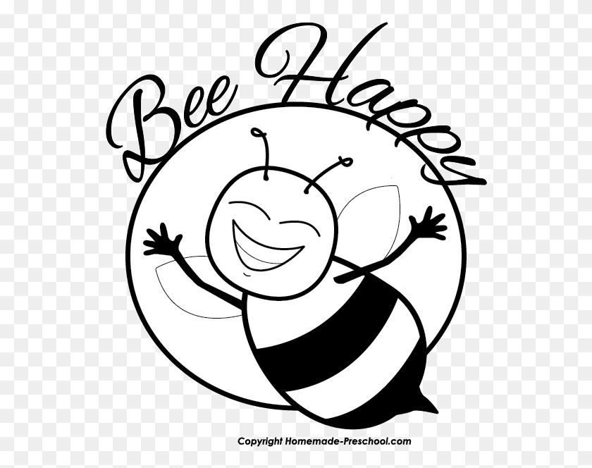 542x604 Free Bee Clipart Ready For Personal And Commercial Honey And Apple Drawing, Stencil, Food, Text HD PNG Download