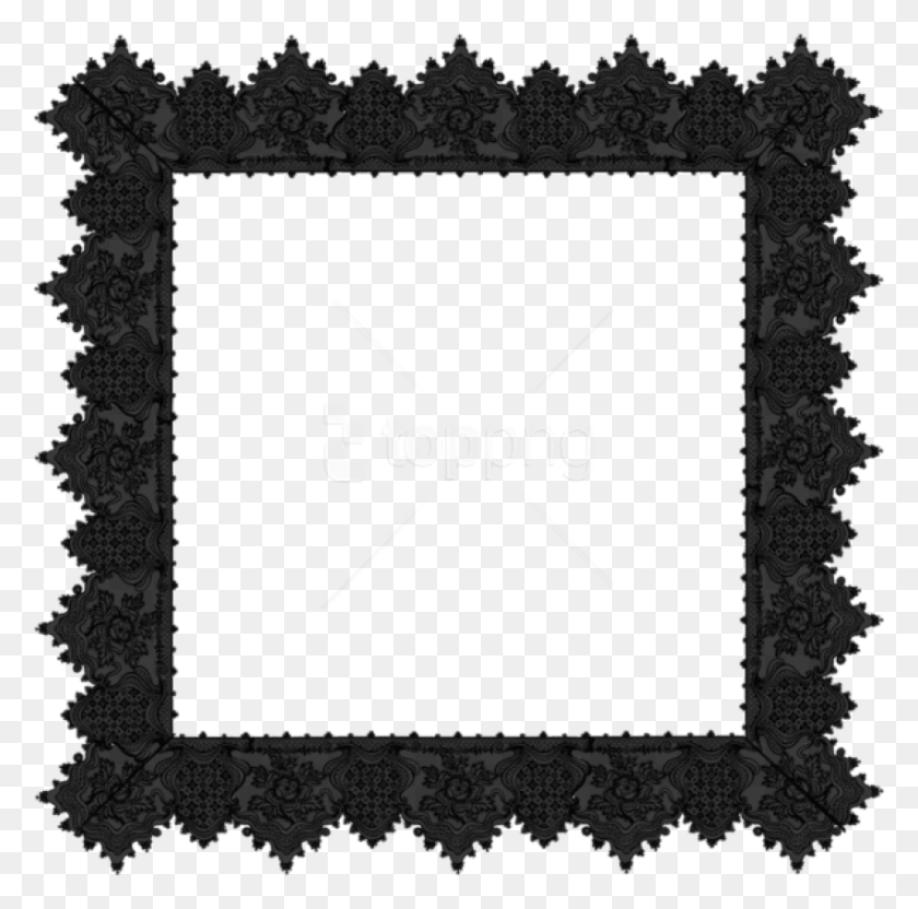 850x842 Png Скачать Бесплатно Best Stock Photos Black Lace Transparent Frame Clip Art, Rug, Symbol, Label Hd Png Download