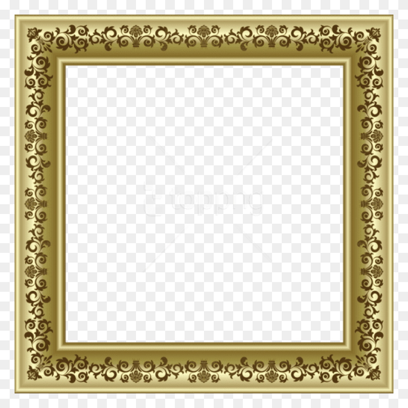 850x849 Free Best Stock Photos Gold Photo Frame With Frame Free, Rug, Mirror, Text HD PNG Download