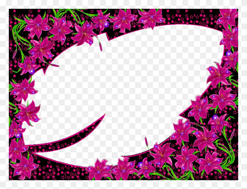 850x638 Descargar Png Gratis, Las Mejores Fotos De Stock, Marco De Flores De Color Púrpura, Fondo, Gráficos, Diseño Floral Hd Png