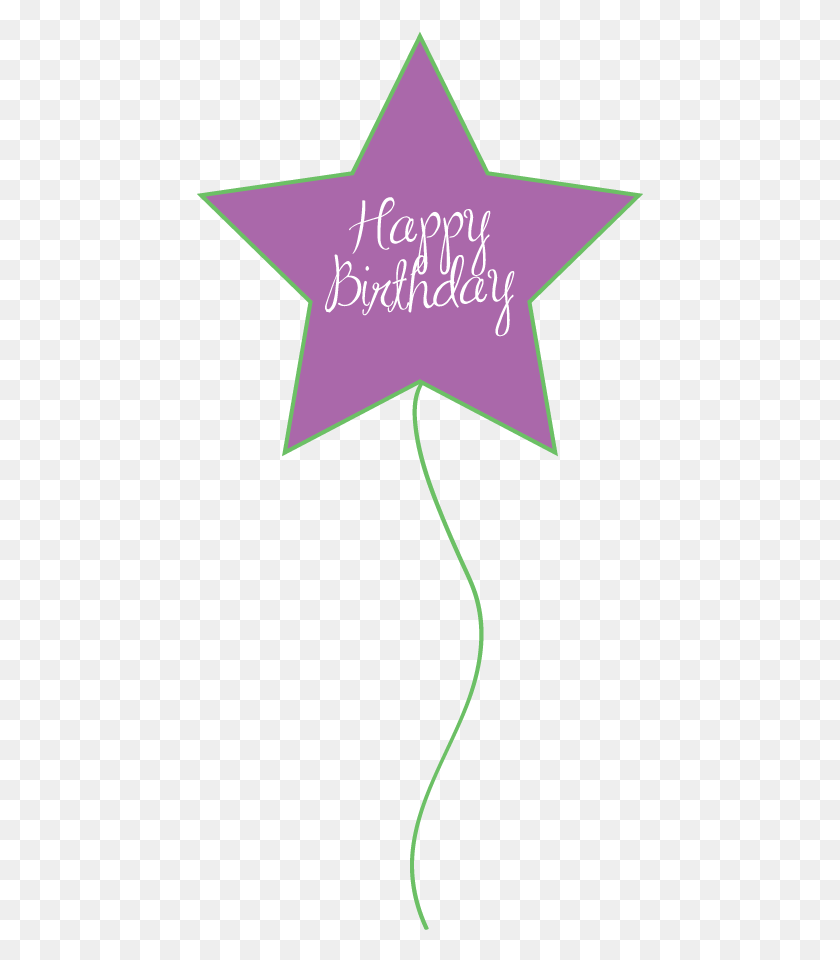 447x900 Free Birthday Balloons Clipart For Party Decor Websites Purple Happy Birthday Balloons, Cross, Symbol, Star Symbol HD PNG Download
