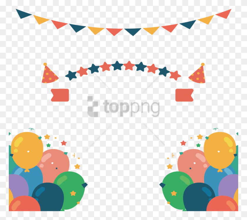 850x753 Free Birthday Banner Vector Image With Transparent Birthday Flag Vector, Graphics, Ball HD PNG Download