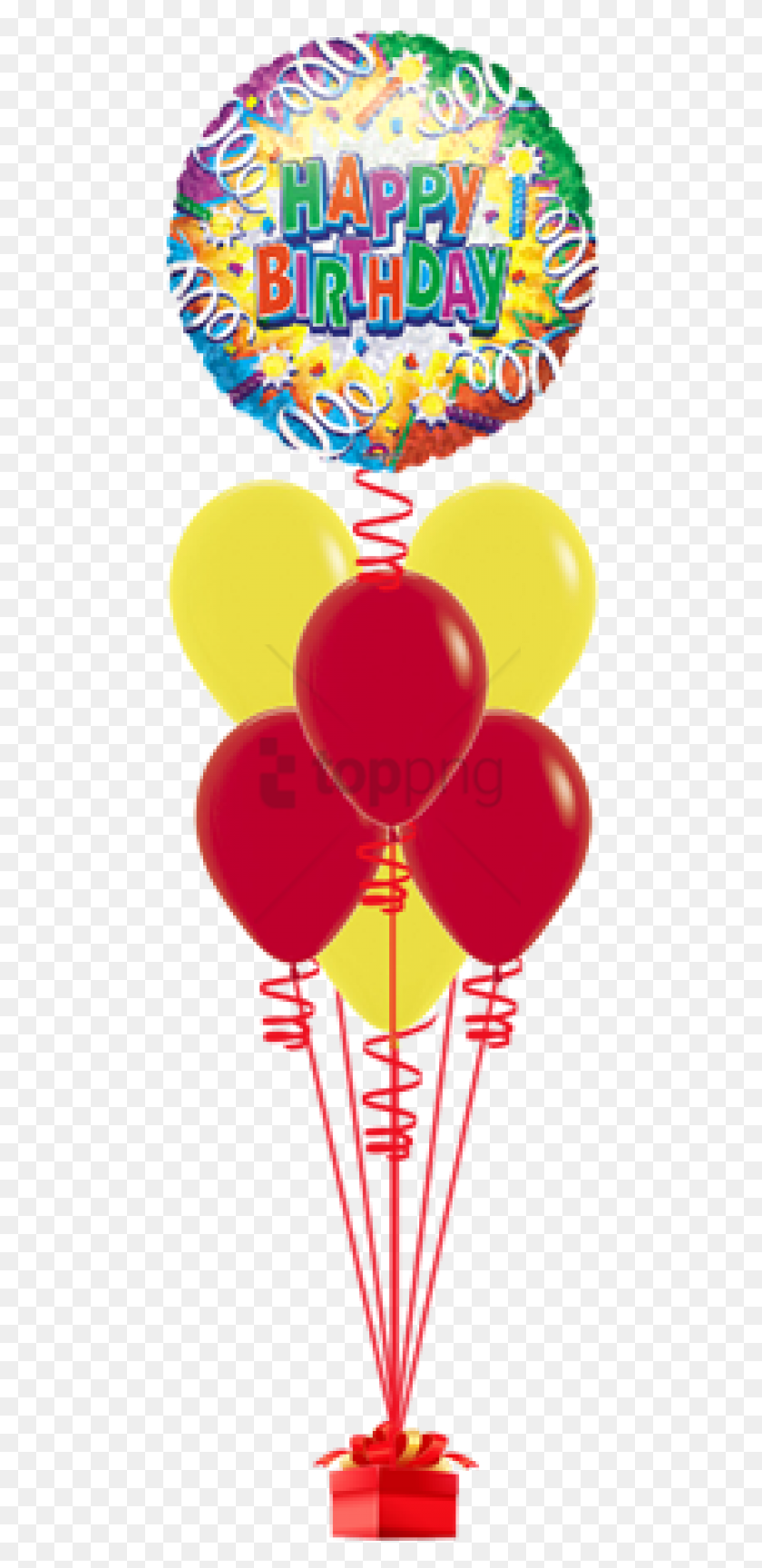 480x1668 Free Birthday Explosion 46Cm Happy Birthday Foil 2 Mylar Balloons, Воздушный Шар, Мяч Png Скачать