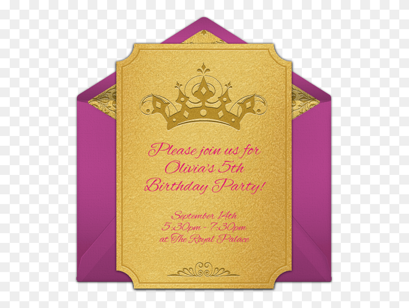 535x574 Free Birthday Party Invitation With A Princess Crown Birthday, Book, Text, Pillar HD PNG Download