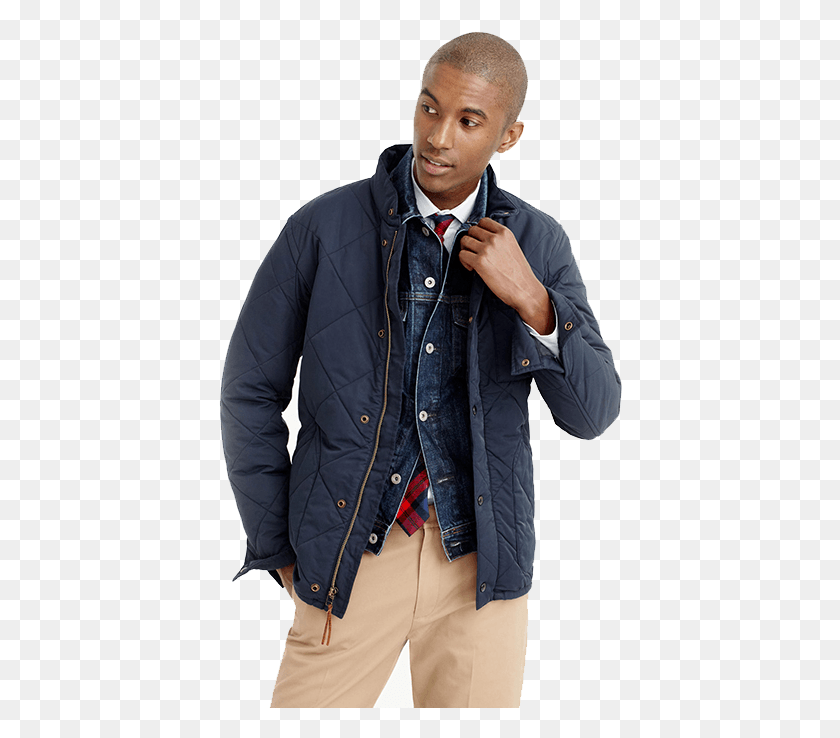 404x678 Free Black People Image J Crew Quilted Jacket, Clothing, Apparel, Coat HD PNG Download