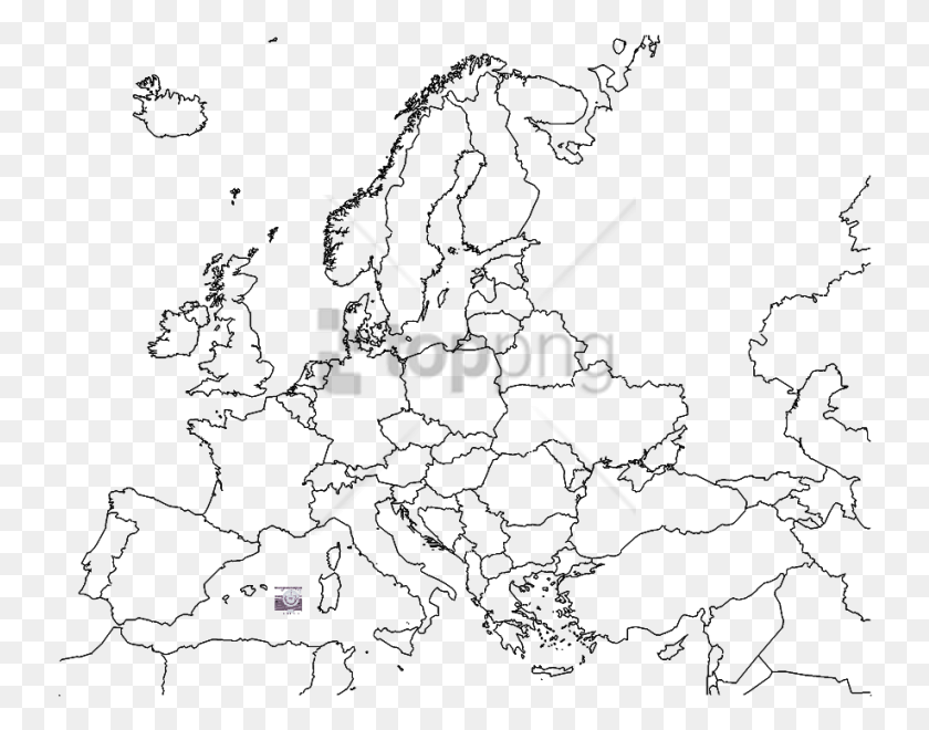 738x600 Free Blank Color World Map Image With Transparent Map Of Europe Outline, Text, Symbol, Hand HD PNG Download