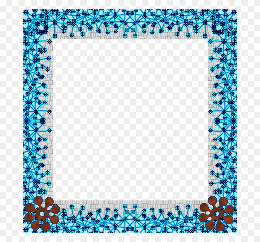692x720 Free Blue Borders And Frames Border For Scrapbook, Mosaic, Tile HD PNG Download