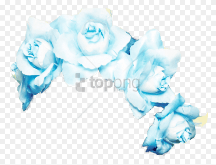 836x624 Descargar Png Corona De Flores Azules Transparente Corona De Flores Azules, Dulces, Alimentos, Confitería Hd Png
