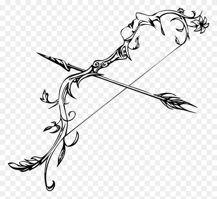 850x774 Free Bow And Arrow Images Background Bow And Arrow, Gray, World Of Warcraft HD PNG Download