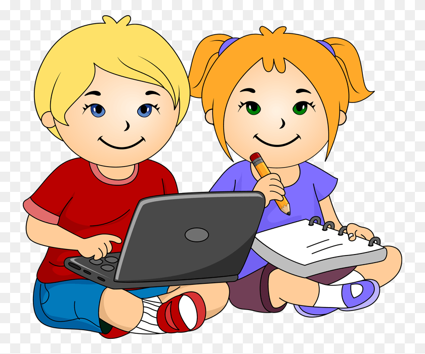 750x641 Free Boy And Girl Images Clip Girl And Boy Writing Clipart, Pc, Computer, Electronics HD PNG Download