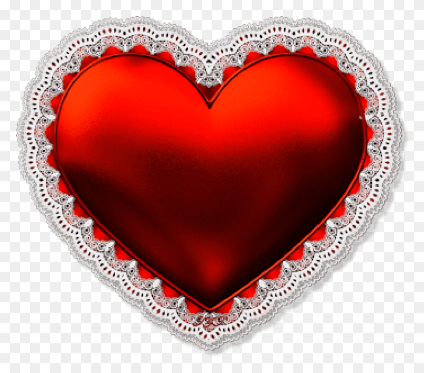 812x708 Descargar Png Corazón Rojo Brillante Con Encaje Imágenes Corazón Transparente, Maroon Hd Png
