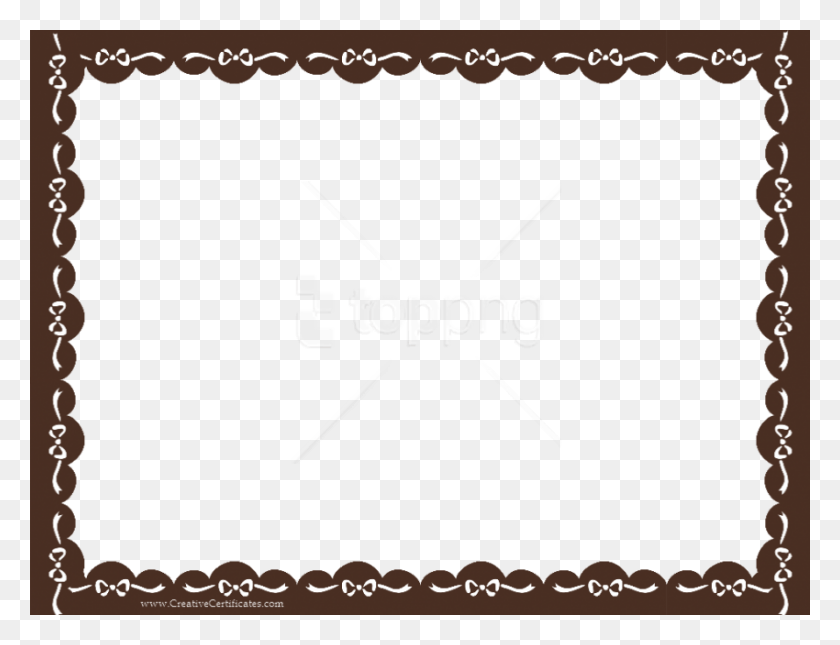 850x638 Free Brown Border Frame Transparent Background Border, Text, White Board HD PNG Download