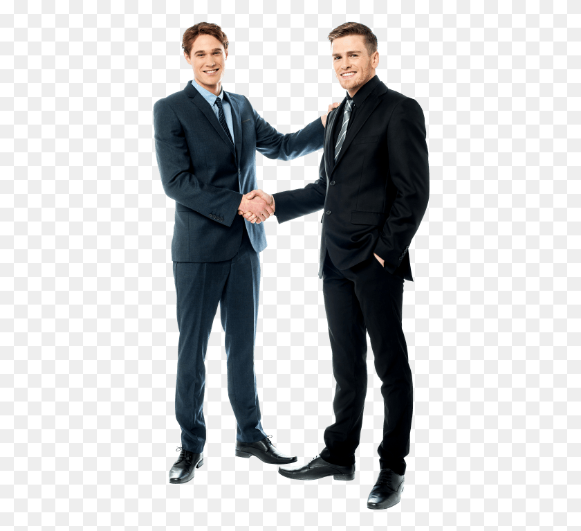 402x707 Free Business Handshake Images Background Businessman Handshake, Person, Suit, Overcoat HD PNG Download
