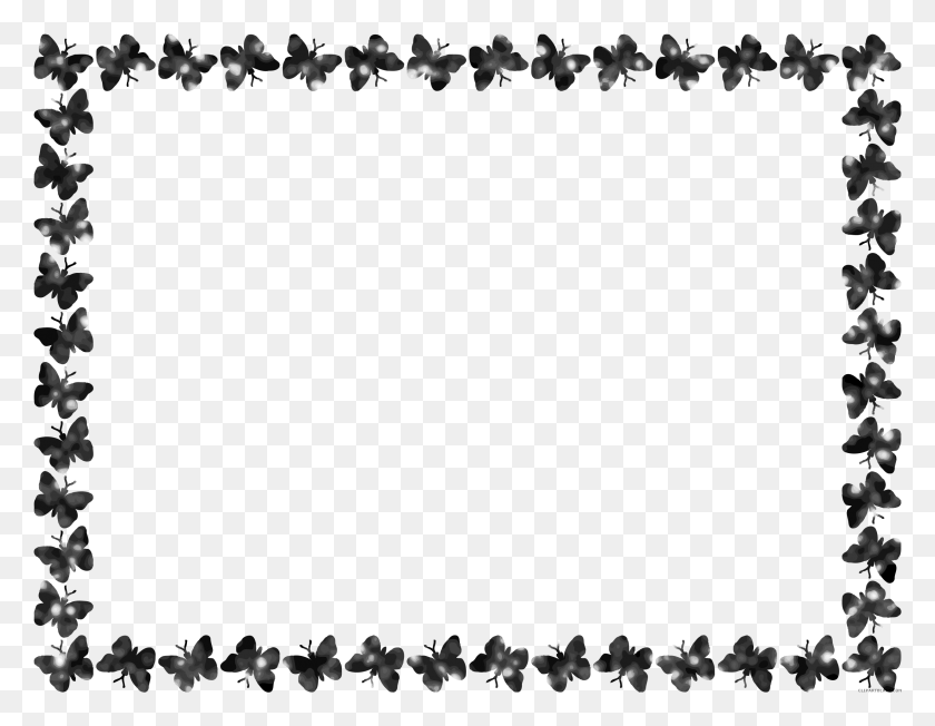 2481x1886 Free Butterfly Black And White Border Clipart Frame Black And White, Crowd, Stage, Audience HD PNG Download