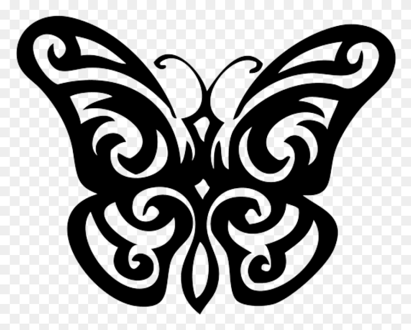 845x665 Free Butterfly Tattoo Image With Transparent Butterfly Tattoo Transparent Background, Pattern, Stencil, Paisley HD PNG Download