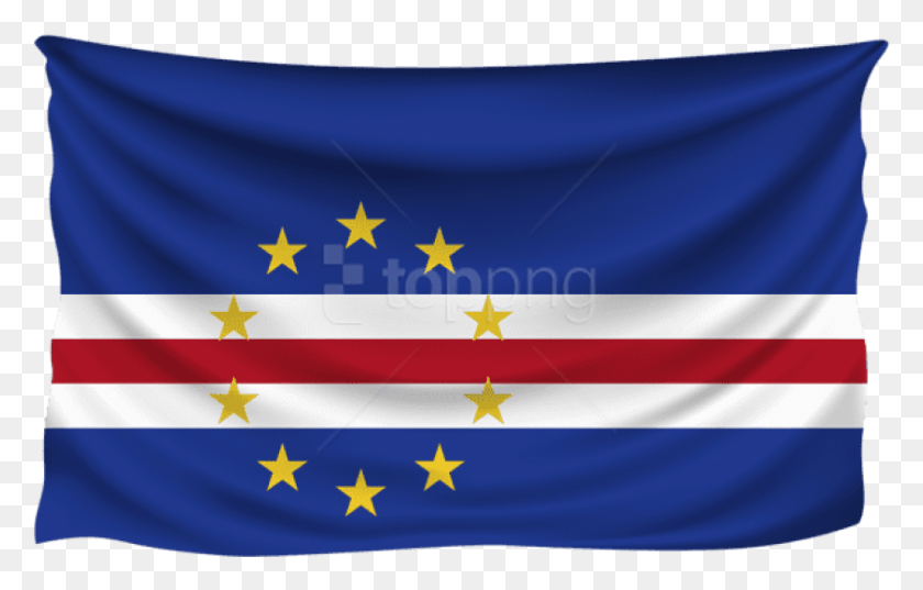 842x515 Free Cabo Verde Wrinkled Flag Clipart Flaga Wysp Zielonego Przyldka, Symbol, American Flag HD PNG Download