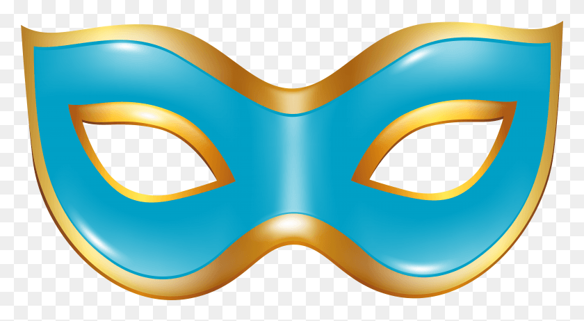 7897x4077 Free Carnival Mask Blue Transparent Clipart Masc, Mask HD PNG Download