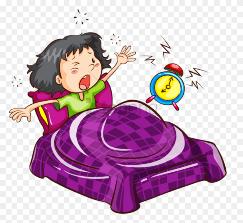 850x773 Free Cartoon Images Waking Up With Alarm Girls Una Despertandose, Graphics, Female HD PNG Download