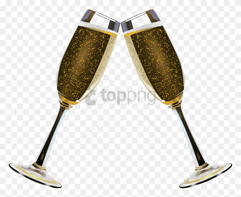 850x683 Free Champagne Duo Of Glasses Image With Transparent Champagne Clipart, Glass, Lamp, Beverage HD PNG Download