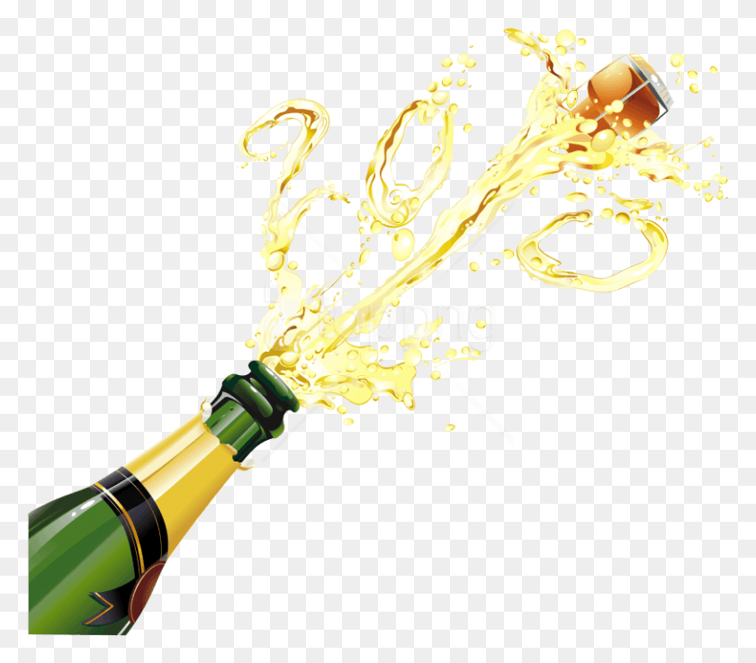 812x705 Шампанское Pop Images Прозрачная Бутылка Шампанского Popping, Напиток, Напиток, Алкоголь, Hd Png Download