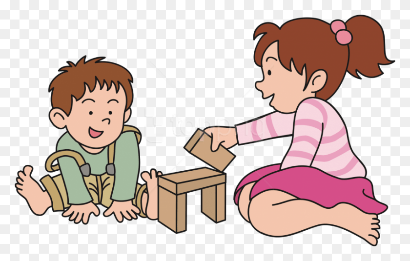 850x518 Free Children Clipart Image With Transparent Baby Playing Clipart, Carpenter, Sitting HD PNG Download
