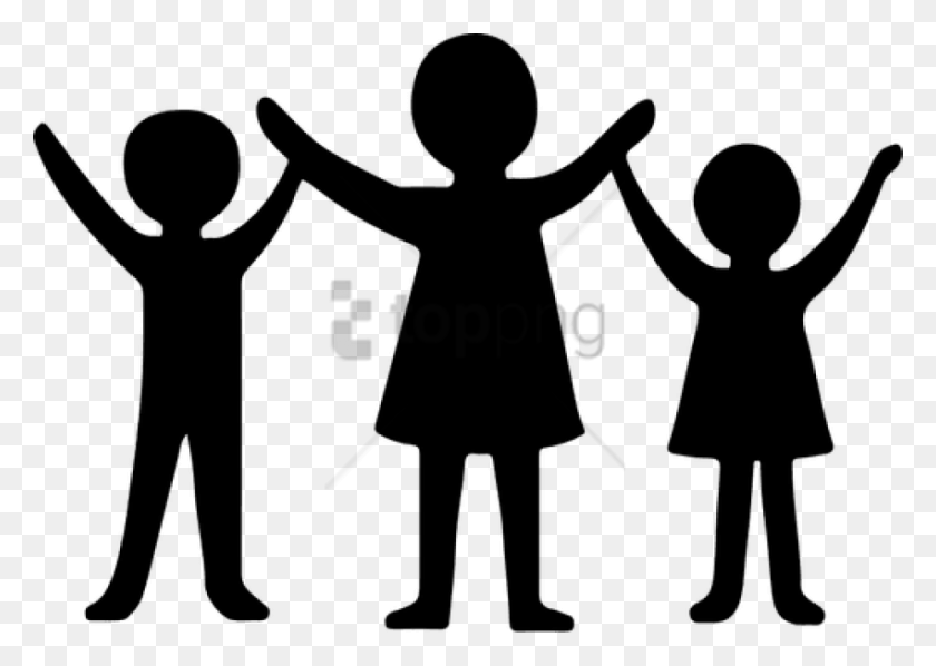 850x587 Free Children Holding Hands Image With People Clip Art, Cross, Symbol, Person HD PNG Download