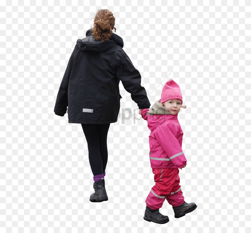 480x720 Free Children Walking Image With Transparent Cut Out People Winter, Clothing, Apparel, Coat HD PNG Download