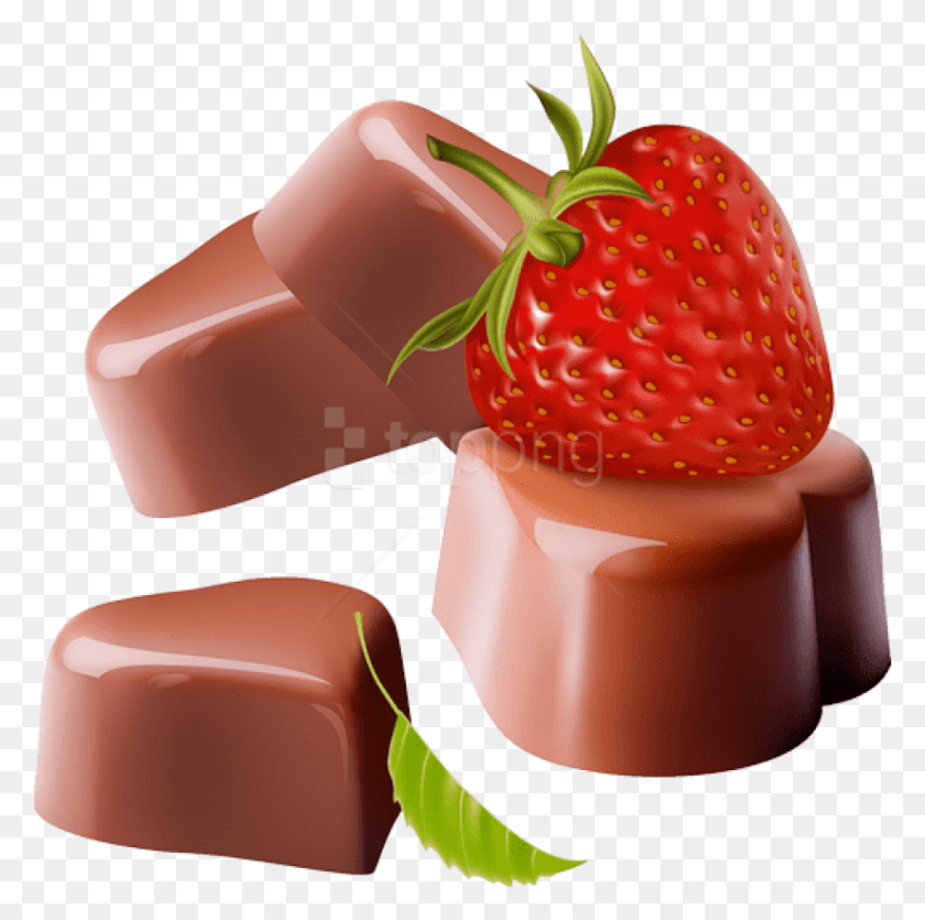 824x819 Free Chocolate Candy Hearts With Strawberry Candies And Chocolate, Plant, Food, Fruit HD PNG Download