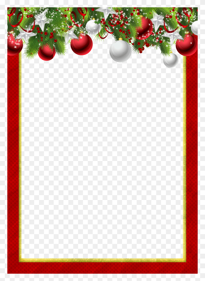 2500x3500 Рождественские Границы Рождественский Клипарт Бесплатная Рождественская Красная Новогодняя Рамка Hd Png Скачать