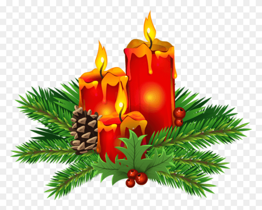 834x656 Free Christmas Candles Christmas Candle Clipart Transparent, Tree, Plant, Birthday Cake HD PNG Download